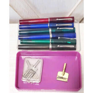 Lot of 6 Shaeffer No-Nonsense Fountain Pens Italic F, B & M Nibs Calligraphy +